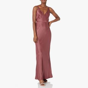 Jenny Yoo Marla V Neck Dress in Rust, Style #121105